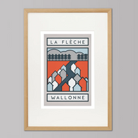 Handmade Cyclist Flèche Wallone Cycling Art Print