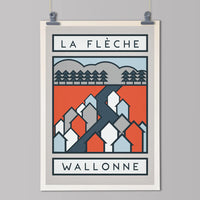 Handmade Cyclist Flèche Wallone Cycling Art Print