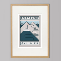 Ciclista fatto a mano Telegraphe Galibier Stampa artistica in bicicletta