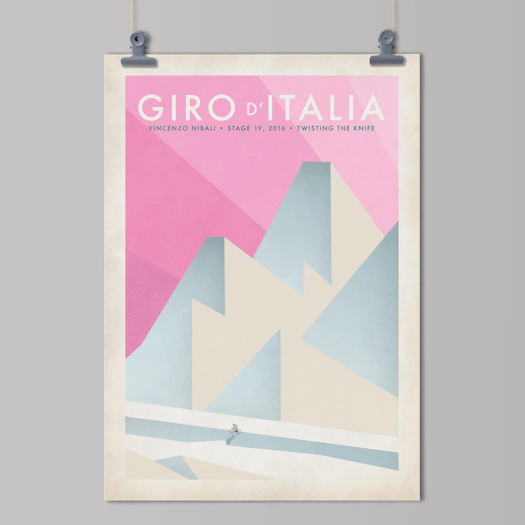 Cycliste fait à la main Giro d'Italia Cyclisme Impression artistique