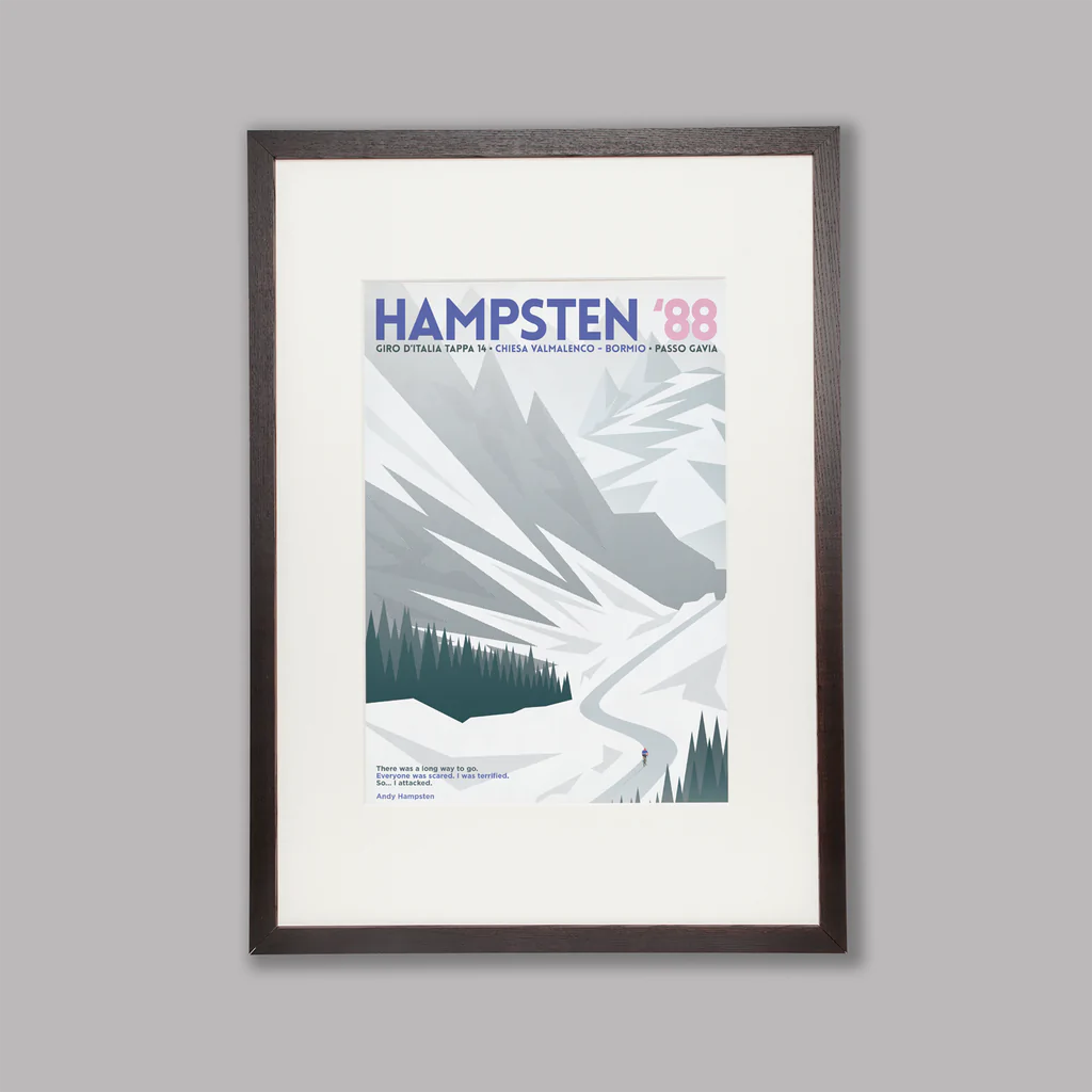 Cycliste fait à la main Hampsten 88 Cyclisme Impression artistique