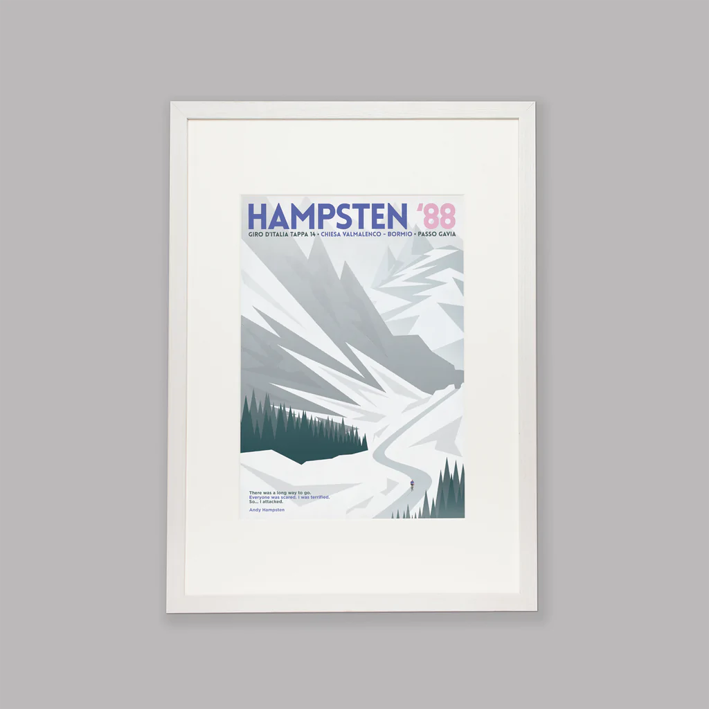Cycliste fait à la main Hampsten 88 Cyclisme Impression artistique