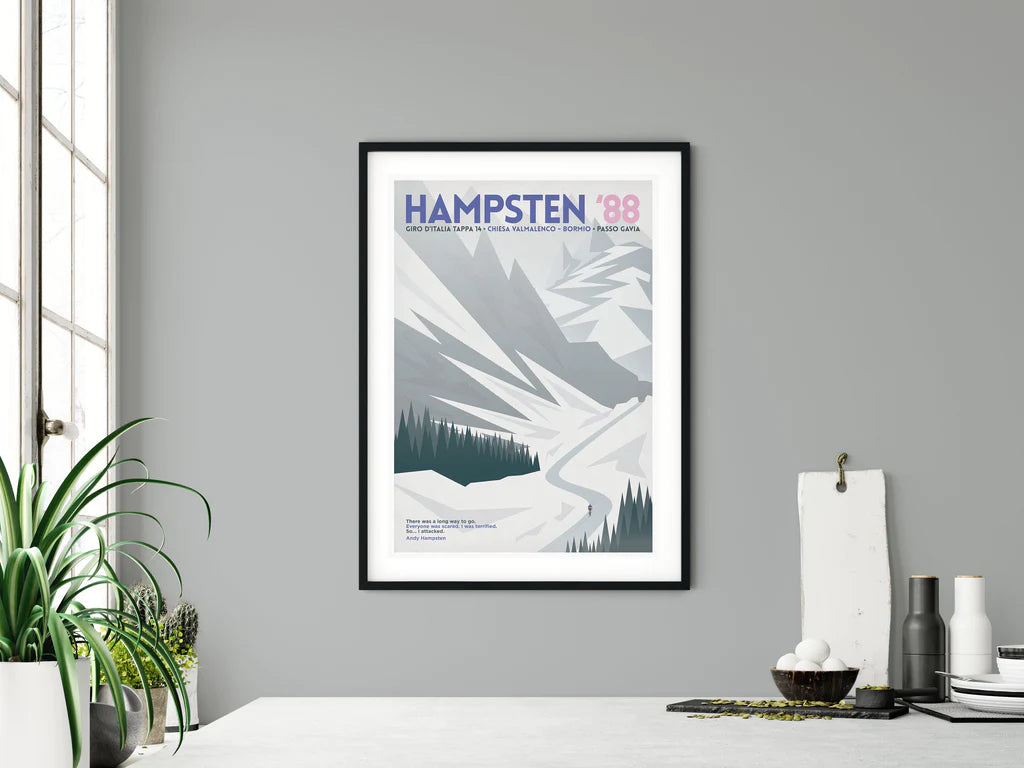 Cycliste fait à la main Hampsten 88 Cyclisme Impression artistique