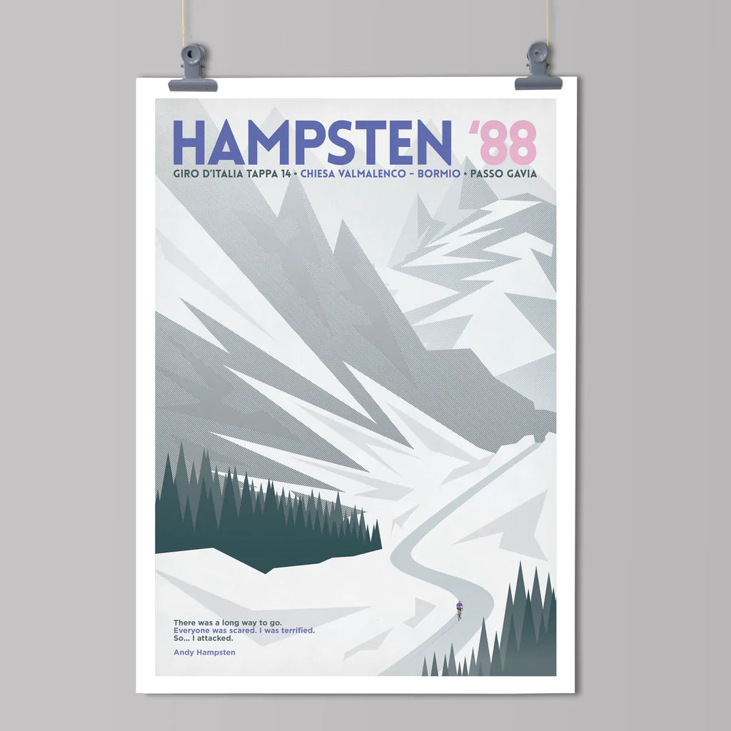 Cycliste fait à la main Hampsten 88 Cyclisme Impression artistique