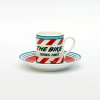 Cycliste fait à la main Sean Kelly Espresso Cup & Saucer