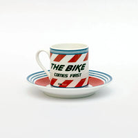 Cycliste fait à la main Sean Kelly Espresso Cup & Saucer