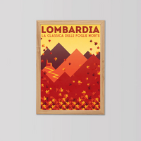 Cycliste fait à la main Lombardia: La course des feuilles qui tombent Impression artistique