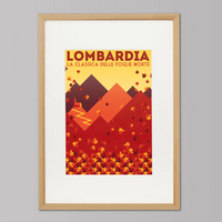 Cycliste fait à la main Lombardia: La course des feuilles qui tombent Impression artistique