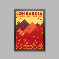Cycliste fait à la main Lombardia: La course des feuilles qui tombent Impression artistique