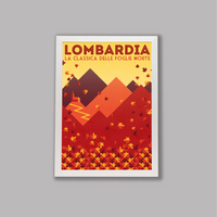 Cycliste fait à la main Lombardia: La course des feuilles qui tombent Impression artistique
