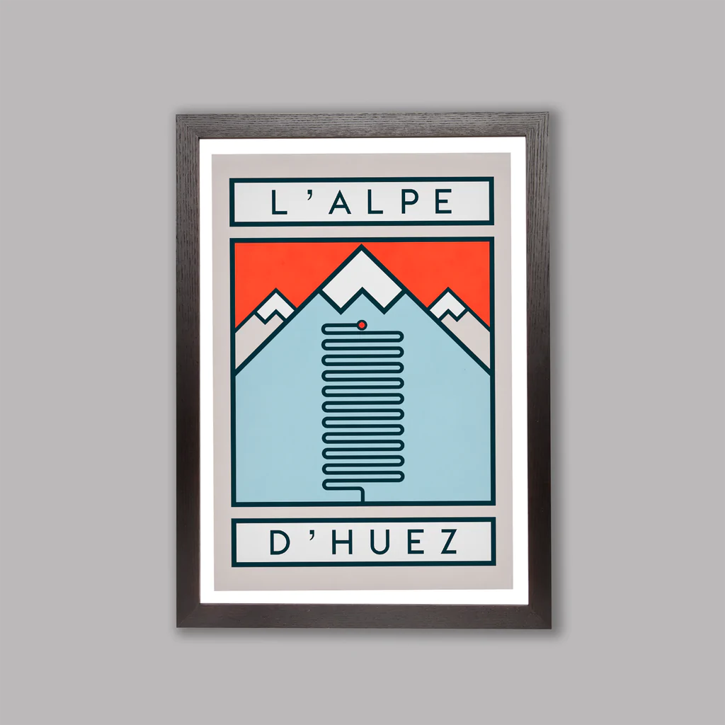 Cycliste fait à la main L'Alpe d'Huez Cyclisme Impression artistique
