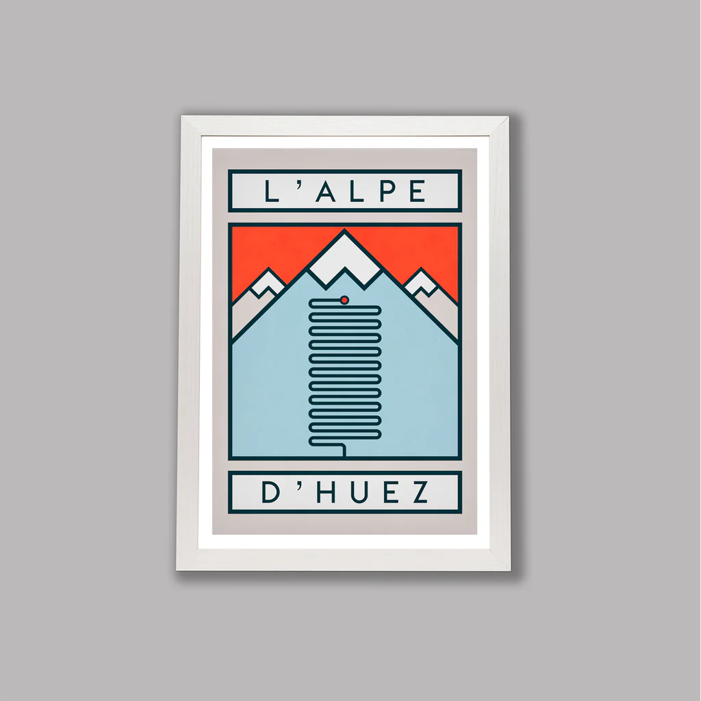 Cycliste fait à la main L'Alpe d'Huez Cyclisme Impression artistique