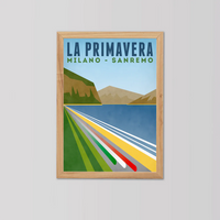 Cycliste fait à la main La Primavera: Milano - San Remo Cycling Impression artistique