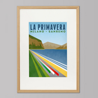 Cycliste fait à la main La Primavera: Milano - San Remo Cycling Impression artistique