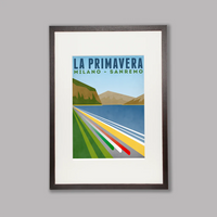 Cycliste fait à la main La Primavera: Milano - San Remo Cycling Impression artistique