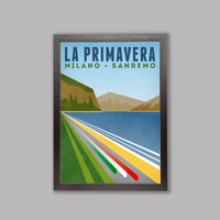 Cycliste fait à la main La Primavera: Milano - San Remo Cycling Impression artistique