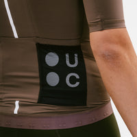Universal Colours Mono Men's Short Sleeve Jersey Radtrikot Mid Dark Brown