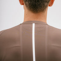 Universal Colours Mono Men's Short Sleeve Jersey Radtrikot Mid Dark Brown