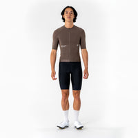 Universal Colours Mono Men's Short Sleeve Jersey Radtrikot Mid Dark Brown