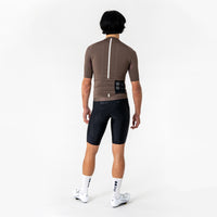 Universal Colours Mono Men's Short Sleeve Jersey Radtrikot Mid Dark Brown