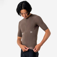 Universal Colours Mono Men's Short Sleeve Jersey Radtrikot Mid Dark Brown