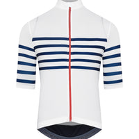 Café du Cycliste Mona Men's Superlight Audax Cycling Jersey Radtrikot White