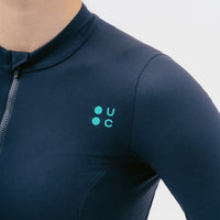 Universal Colours Mono Women’s Thermal Short Sleeve Jersey Radtrikot Smoked Navy Blue