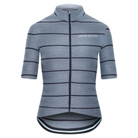 Café du Cycliste Francine Women's Breton Cycling Jersey Radtrikot Double Grey