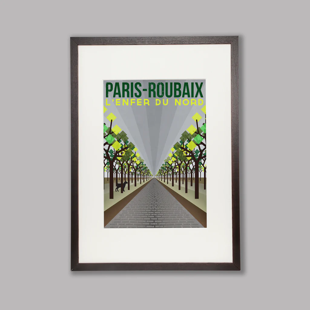Handmade Cyclist L'Enfer du Nord: Paris Roubaix Cycling Art Print