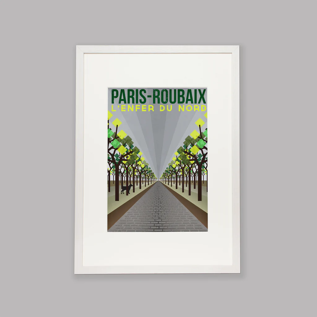 Handmade Cyclist L'Enfer du Nord: Paris Roubaix Cycling Art Print