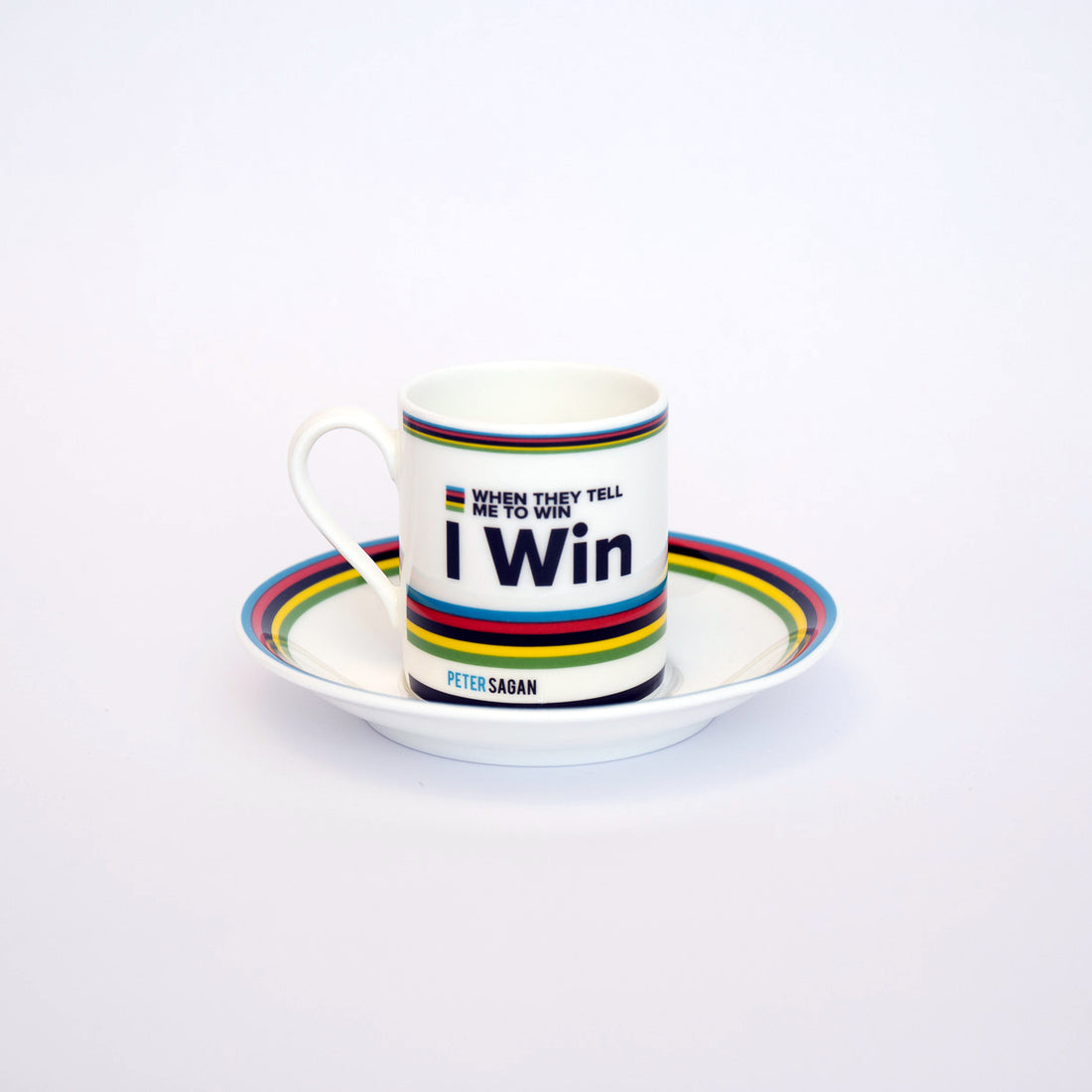 Tasse et soucoupe à expresso Cyclist Peter Sagan faites à la main