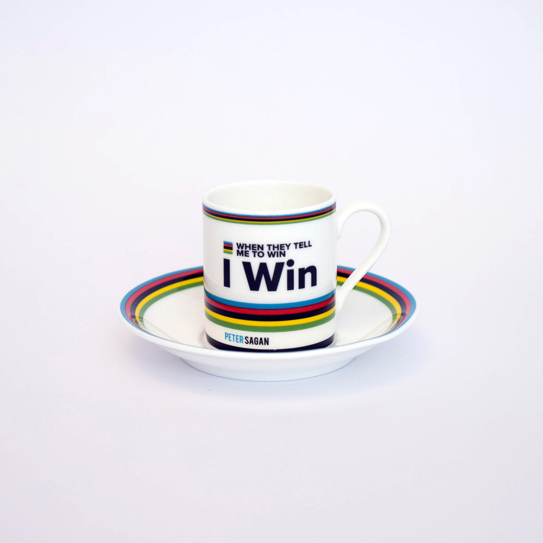 Tasse et soucoupe à expresso Cyclist Peter Sagan faites à la main