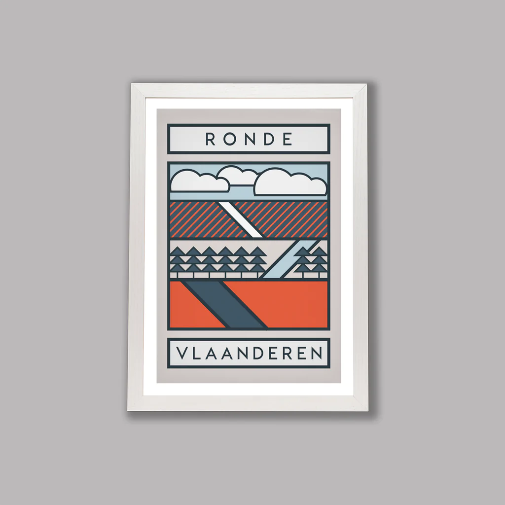 Tour cycliste fait à la main des Flandres à vélo Impression artistique