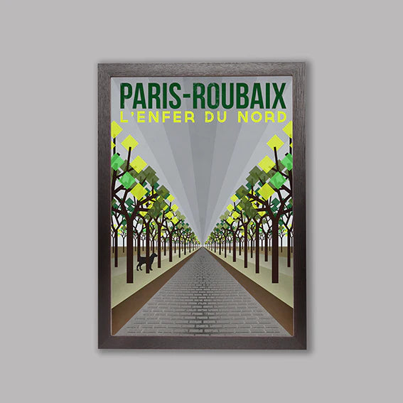Handmade Cyclist L'Enfer du Nord: Paris Roubaix Cycling Art Print