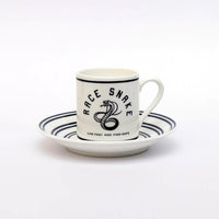 Tasse et soucoupe à expresso Cyclist Race Snake faites à la main
