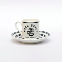 Tasse et soucoupe à expresso Cyclist Race Snake faites à la main