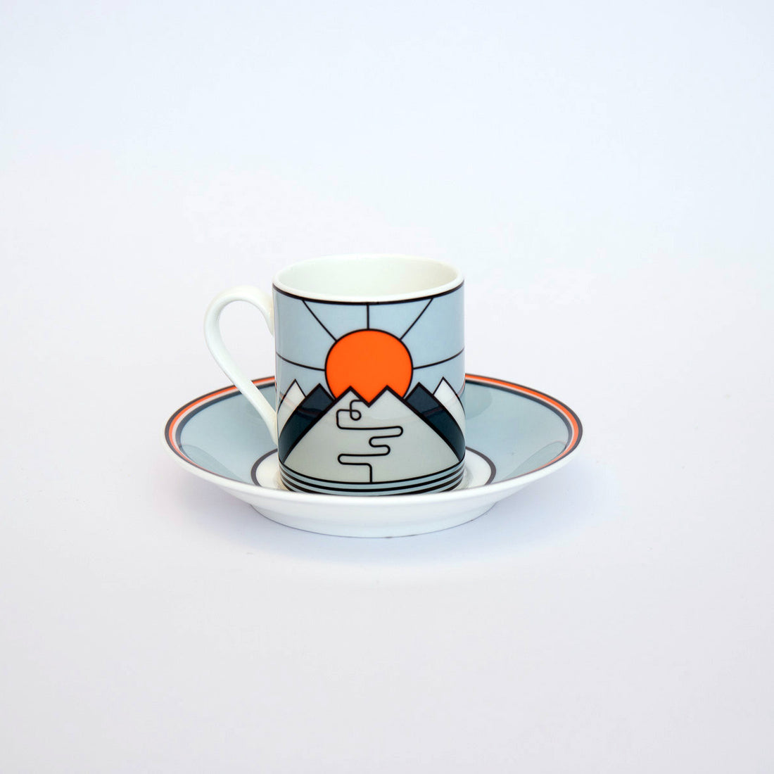 Tasse à expresso et soucoupe Cyclist Sa Calobra faites à la main
