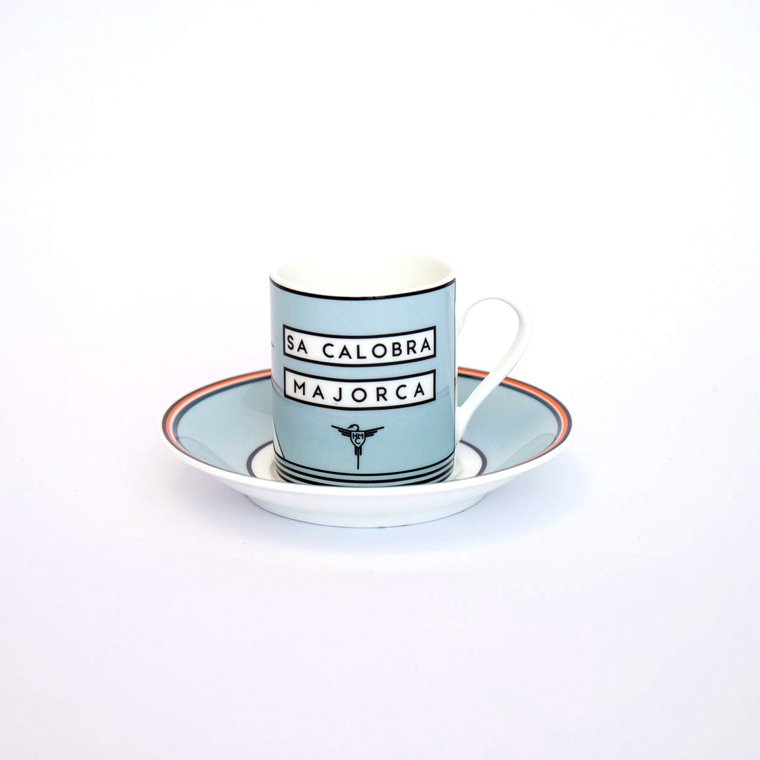 Tasse à expresso et soucoupe Cyclist Sa Calobra faites à la main