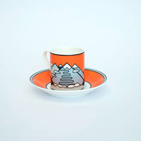 Tasse à expresso et soucoupe Cyclist Passo Stelvio faites à la main
