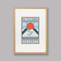 Ciclista fatto a mano Sa Calobra Cycling Art Print