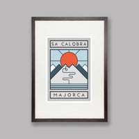 Ciclista fatto a mano Sa Calobra Cycling Art Print