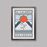 Ciclista fatto a mano Sa Calobra Cycling Art Print