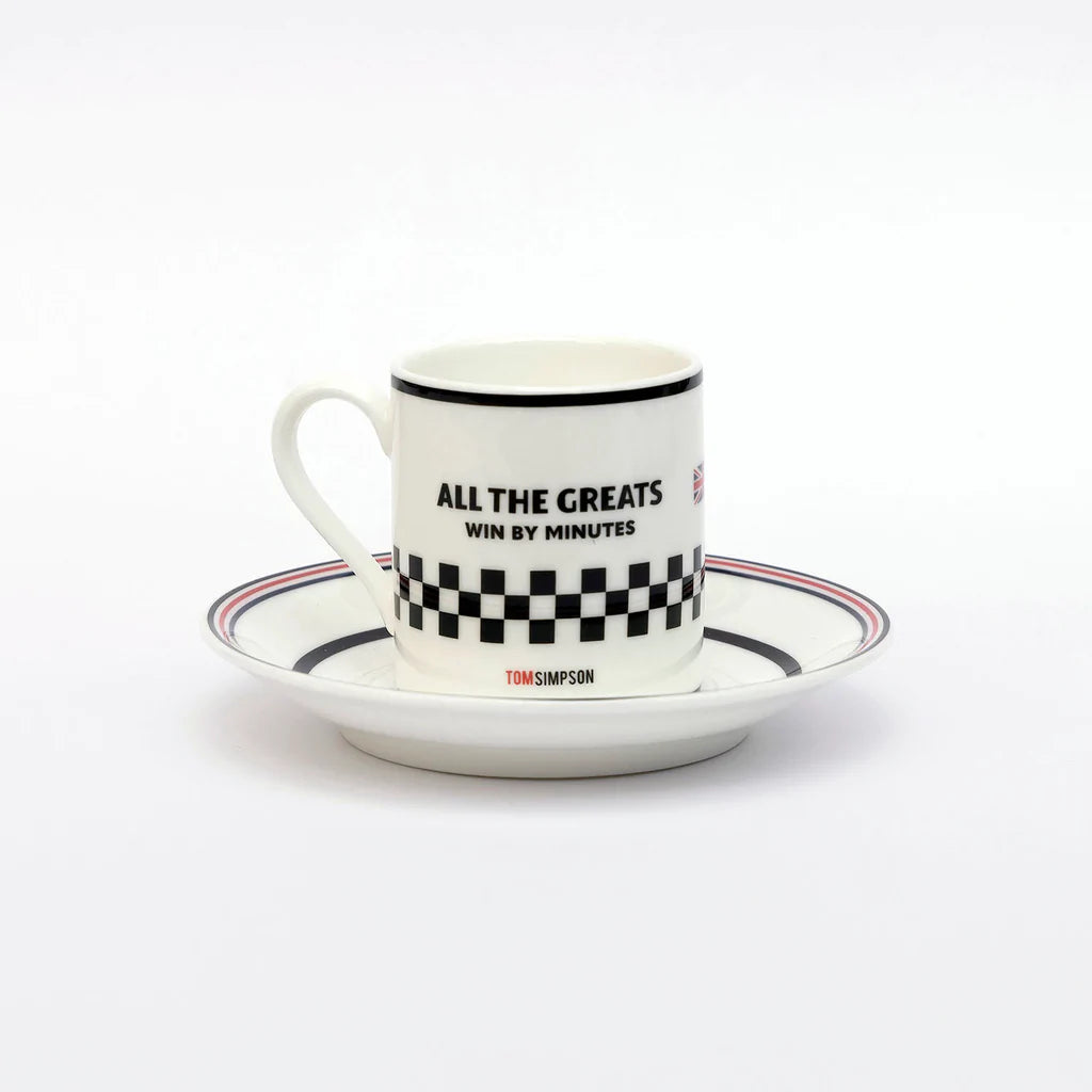 Cycliste fait à la main Tom Simpson tasse à expresso et soucoupe