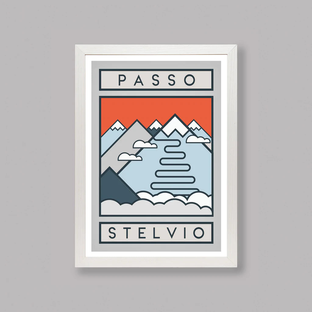 Cycliste fait à la main Passo Stelvio Cyclisme Impression artistique