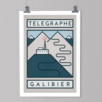 Ciclista fatto a mano Telegraphe Galibier Stampa artistica in bicicletta