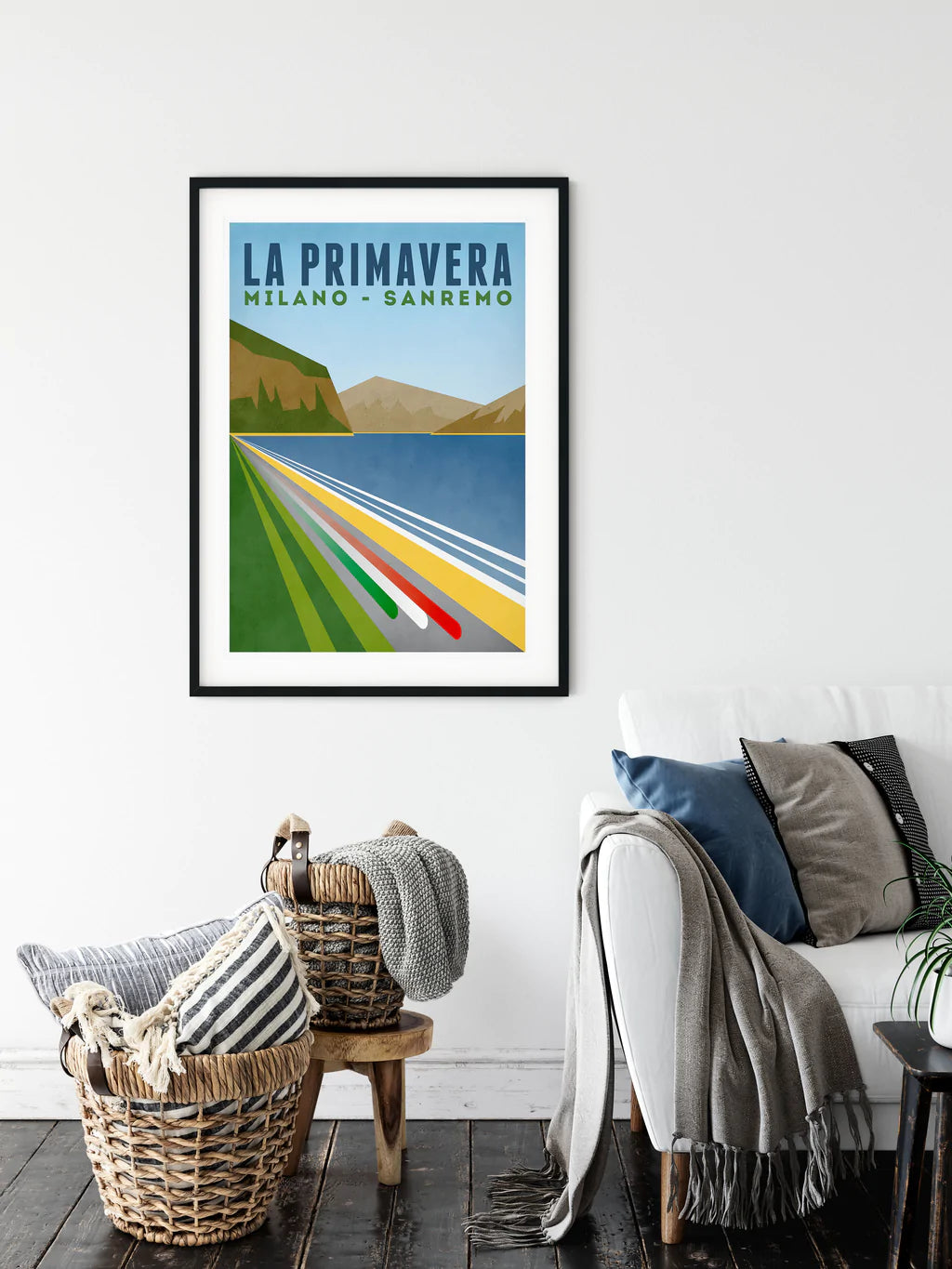 Cycliste fait à la main La Primavera: Milano - San Remo Cycling Impression artistique