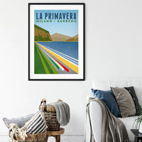 Cycliste fait à la main La Primavera: Milano - San Remo Cycling Impression artistique