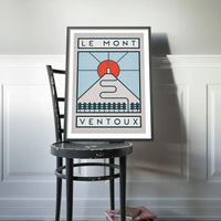 Handmade Cyclist Le Mont Ventoux Cycling Art Print