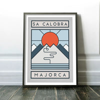 Ciclista fatto a mano Sa Calobra Cycling Art Print