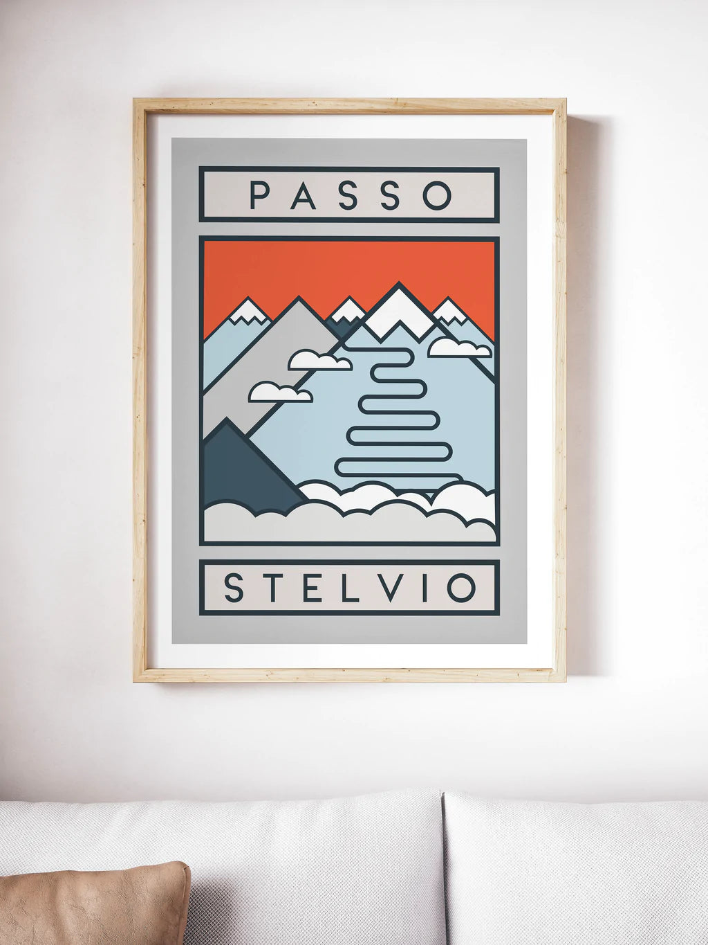 Cycliste fait à la main Passo Stelvio Cyclisme Impression artistique